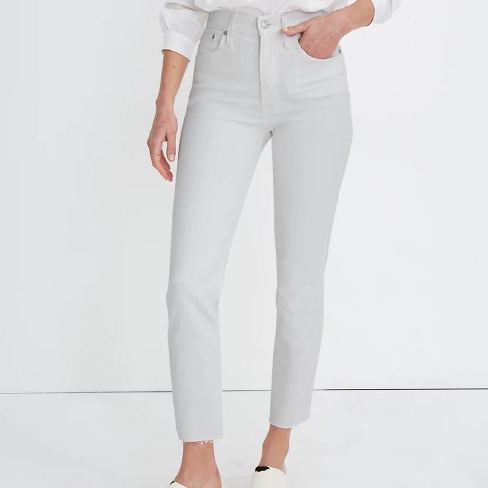 Madewell The Perfect Vintage Jean in Tile White: Raw-Hem Edition